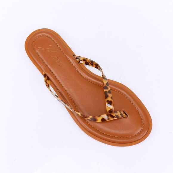 NEW J. Crew Capri Leather Thong Sandals Flip Flops 7 in Leopard - Picture 8 of 10
